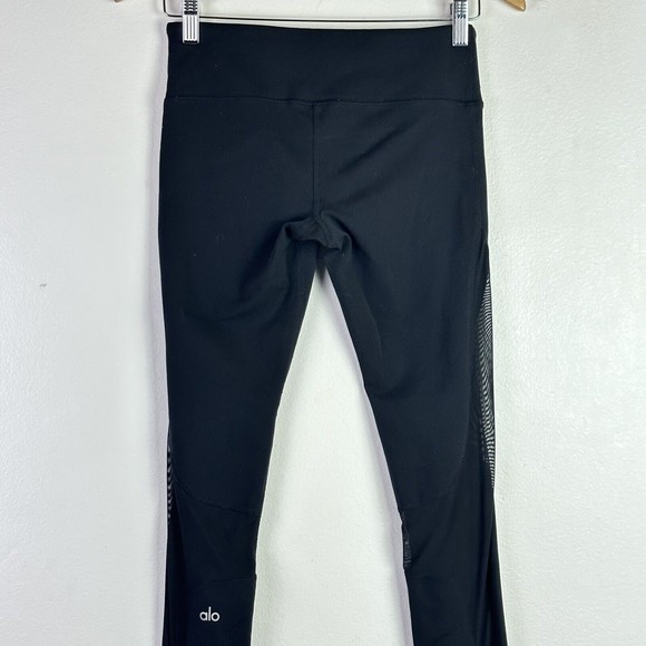 ALO YOGA MId Rise  Black Coast Legging Mesh Stirrups Size S - Picture 7 of 11